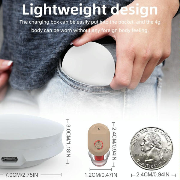 Mini In Ear Hearing Aid Usb Charging Red / Blue Other Health Care