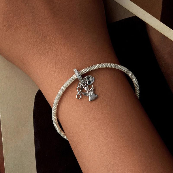 925 Sterling Silver Guardian Angel Good Luck Pendant Charms & Pendants