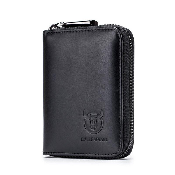 Men's Leather Card Holder Casual Driver License Wallet Black Wallets