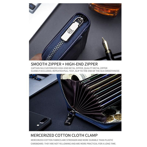 Men's Leather Card Holder Casual Driver License Wallet Black Wallets