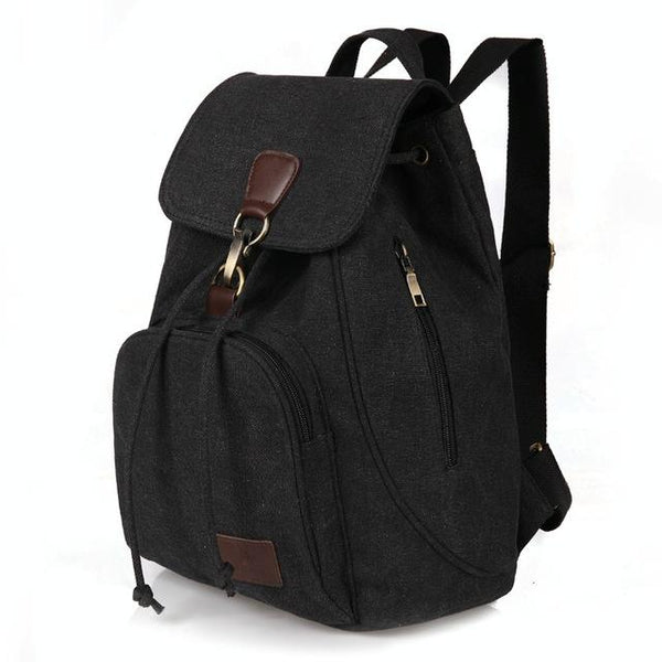 Women Canvas Laptop Backpack Compact And Stylish Black Laptop Cases & Bags
