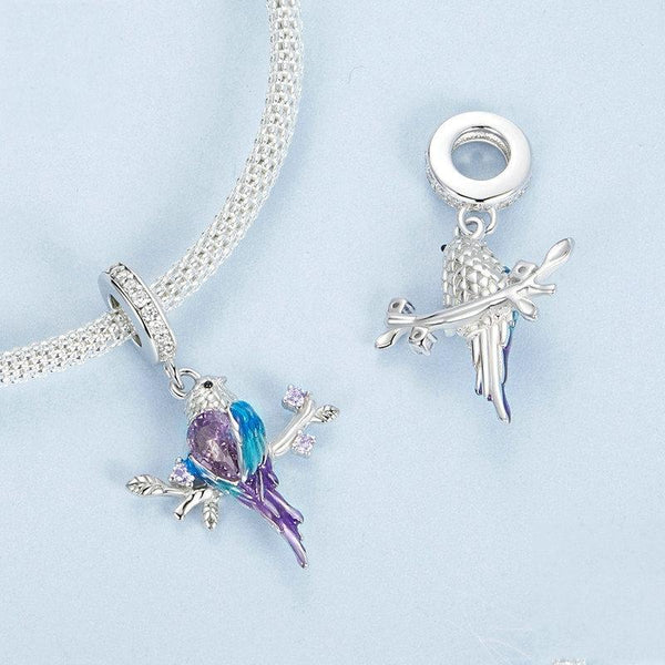 925 Sterling Silver Gradient Kingfisher Pendant In Charms & Pendants
