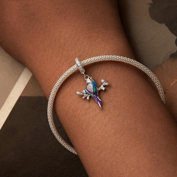 925 Sterling Silver Gradient Kingfisher Pendant In Charms & Pendants