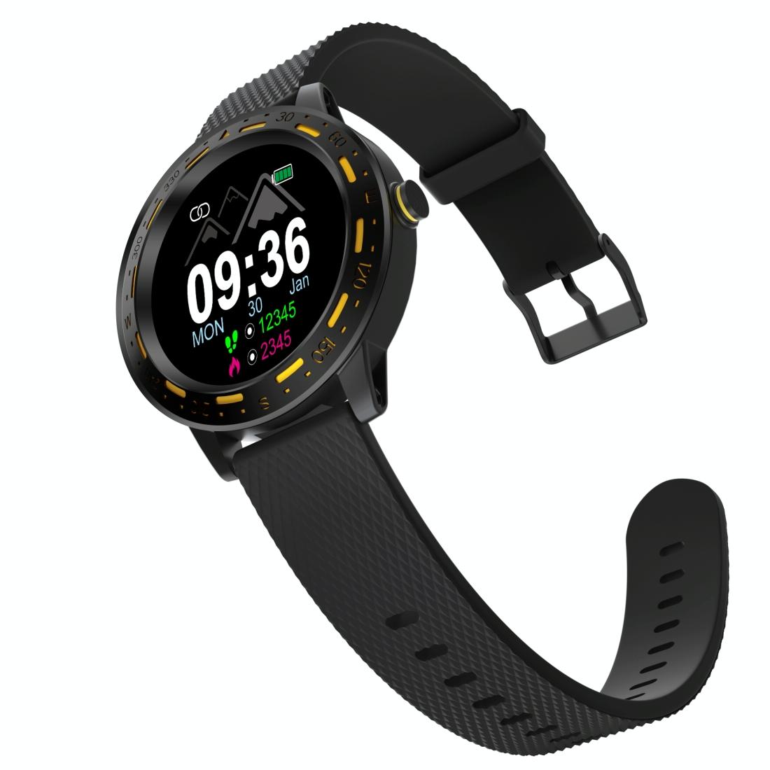 1.3 Inch Tft Screen Ip67 Waterproof Smart Watch Bracelet Support Sleep Monitor Heart Rate Blood Pressure Monitoring Black Yellow Smart Watches