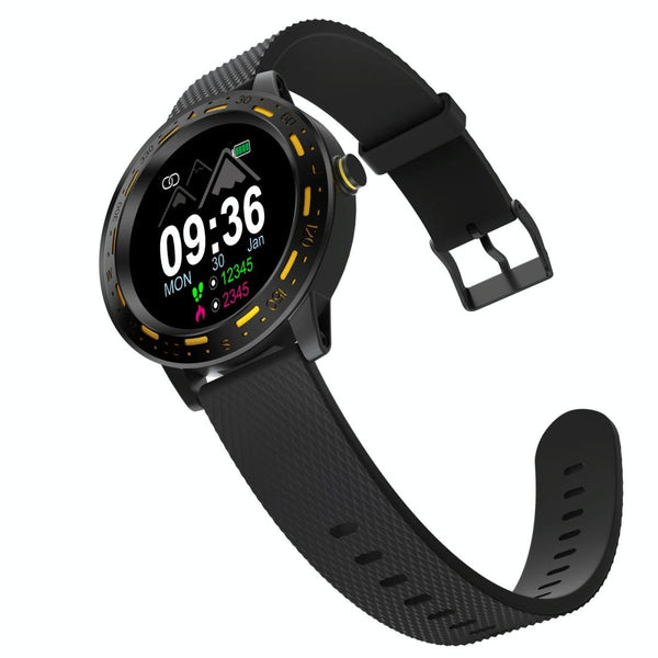 1.3 Inch Tft Screen Ip67 Waterproof Smart Watch Bracelet Support Sleep Monitor Heart Rate Blood Pressure Monitoring Black Yellow Smart Watches