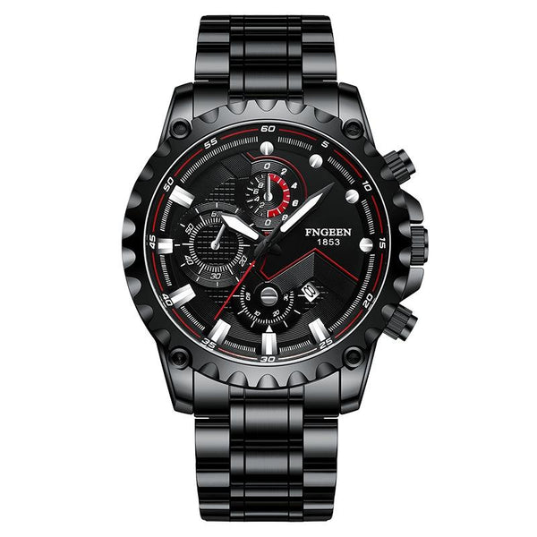Stainless Steel Waterproof Men Sports Watch Black Surface Watches