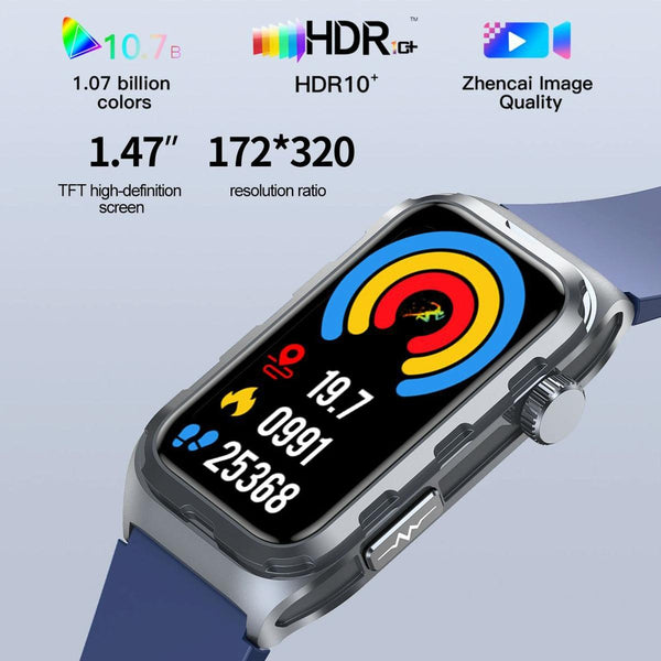 Ip68 Waterproof Smart Watch Ecg Health Monitoring Black Smart Watches