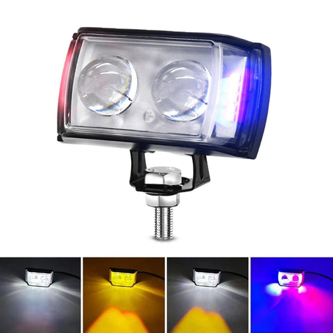 11W Three Sided Flash Motorcycle Spotlight Black With Led Warning Lights Other Lighting Parts