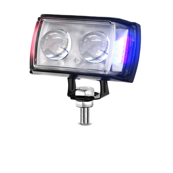 11W Three Sided Flash Motorcycle Spotlight Black With Led Warning Lights Other Lighting Parts