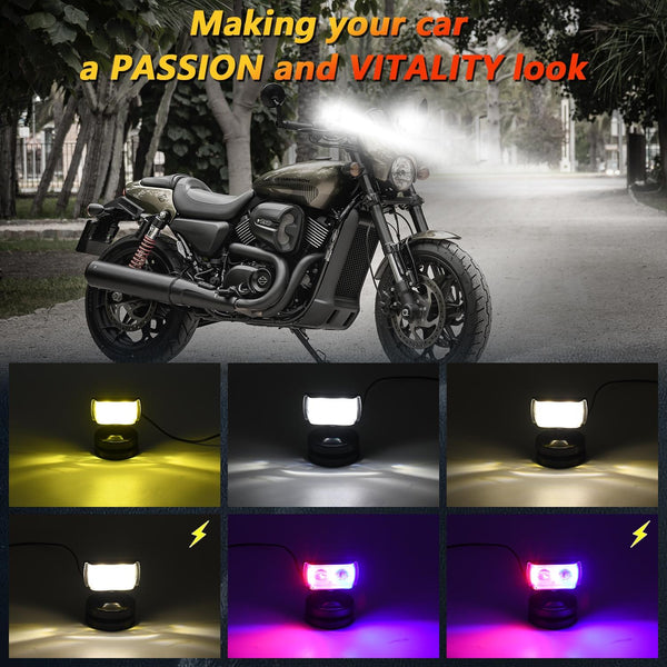 11W Three Sided Flash Motorcycle Spotlight Black With Led Warning Lights Other Lighting Parts