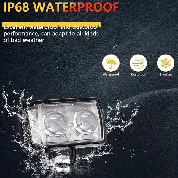 11W Three Sided Flash Motorcycle Spotlight Black With Led Warning Lights Other Lighting Parts