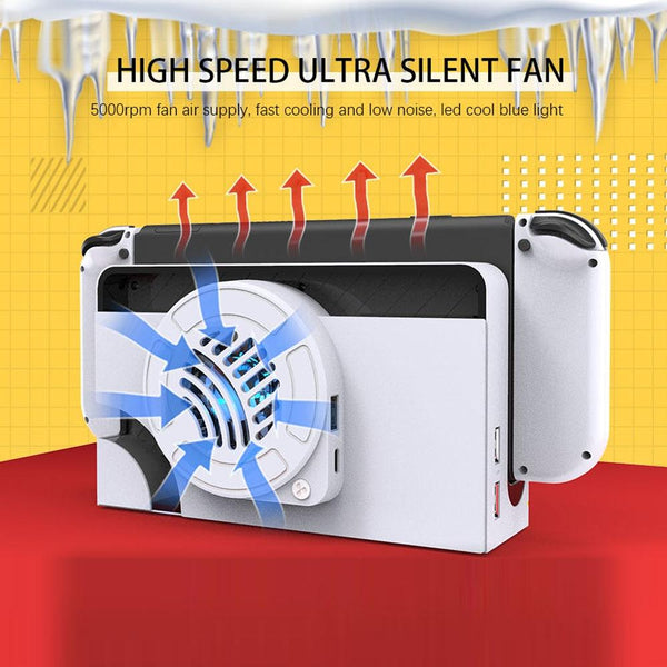 Oled Cooling Fan With Storage Base For Switch Cooling Devices