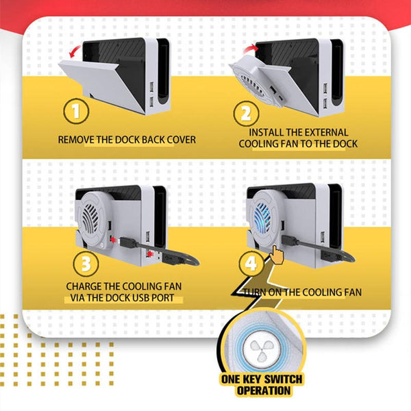 Oled Cooling Fan With Storage Base For Switch Cooling Devices