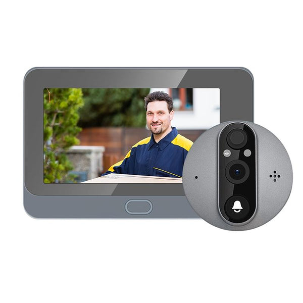 Smart Wifi Door Viewer With Wide Angle Pir & Night Vision 1080P 4.3 Inch Dingdong Photo White Smart Doorbells