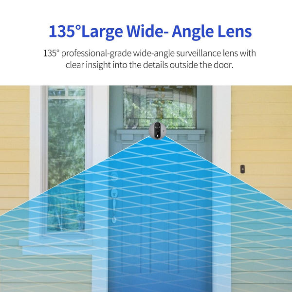 Smart Wifi Door Viewer With Wide Angle Pir & Night Vision 1080P 4.3 Inch Dingdong Photo White Smart Doorbells