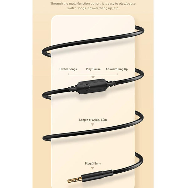 3.5Mm Stereo Wired Headset For Awei Gm 6 Black Headsets