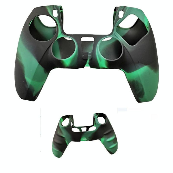2 Pack Non Slip Silicone Handle Covers For Ps5 Controllers Dark Green Other Video Game Accessories