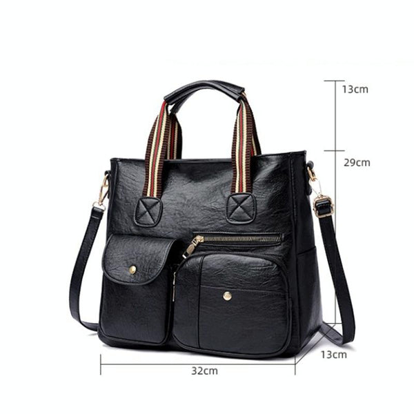 Large Capacity Messenger Handbag Multi Pocket Shoulder Middle Aged Mother Bag Brown Nappy Bags