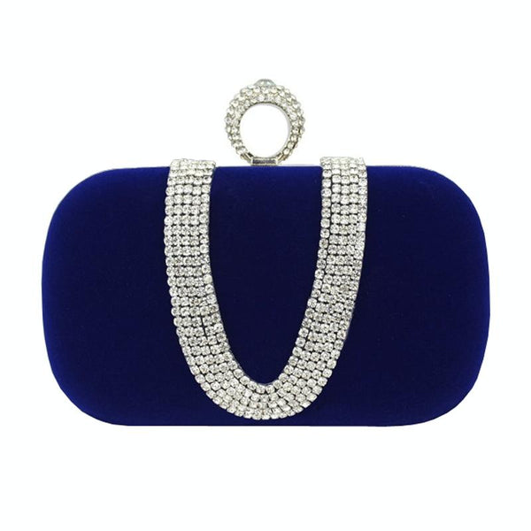 Embellished U Shape Evening Clutch For Ladies Banquet Ready Black Wallets
