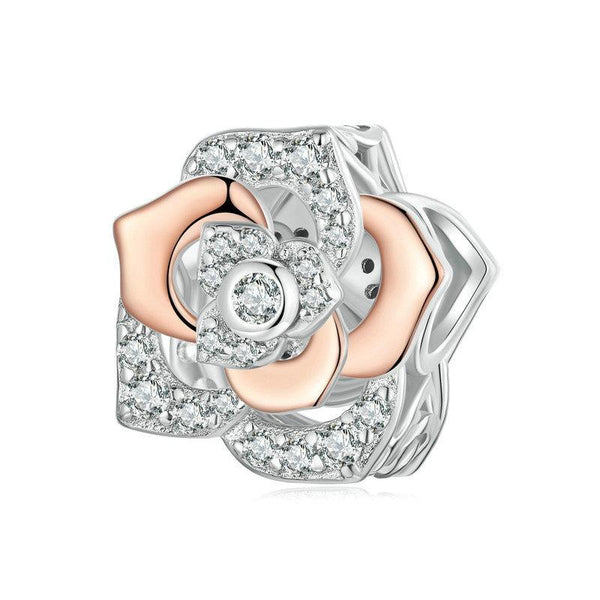 925 Sterling Silver Rose Gold Shining Beads Charms & Pendants