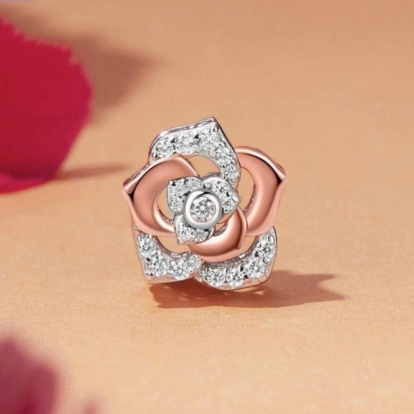 925 Sterling Silver Rose Gold Shining Beads Charms & Pendants