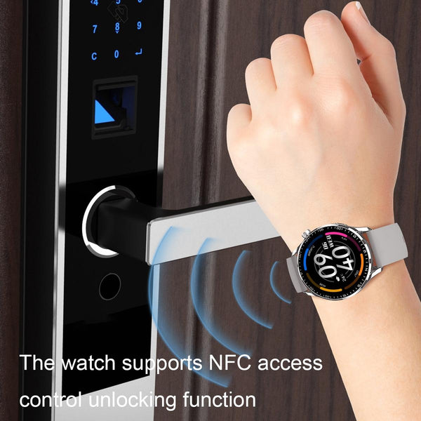 1.32 Inch Heart Rate Detection Smart Watch Silver + Leather Smart Watches