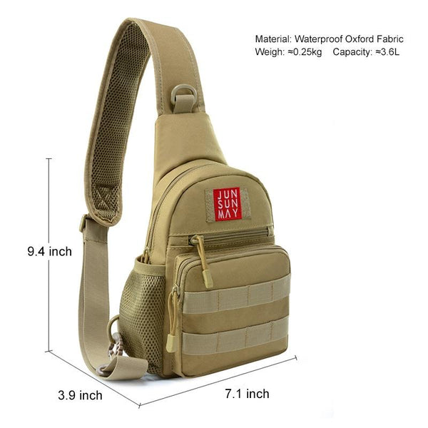 Waterproof Crossbody Chest Pack For Outdoor Sports Lightweight & Durable Khaki Bags