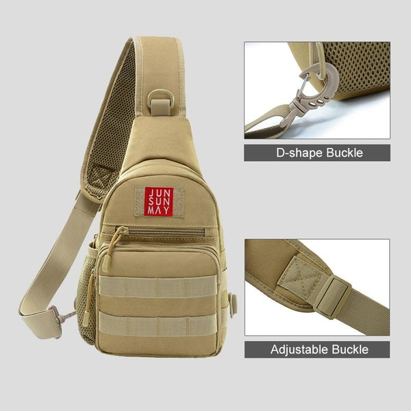 Waterproof Crossbody Chest Pack For Outdoor Sports Lightweight & Durable Khaki Bags
