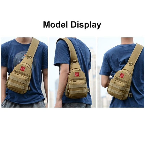 Waterproof Crossbody Chest Pack For Outdoor Sports Lightweight & Durable Khaki Bags