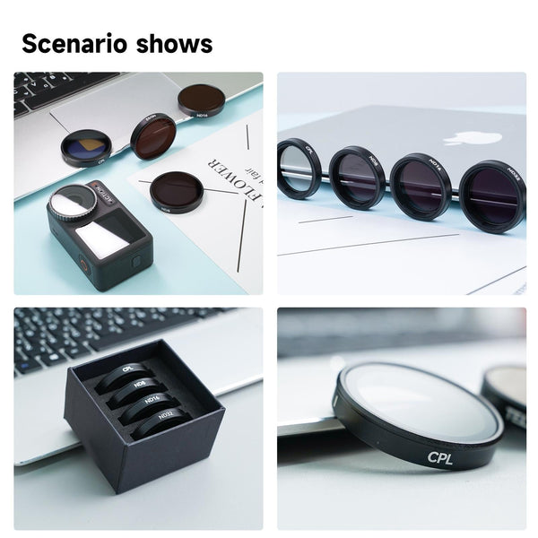 Aluminum Alloy Cpl Filter Set For Dji Action 3 / 4 Lens Camera Drone Accessories
