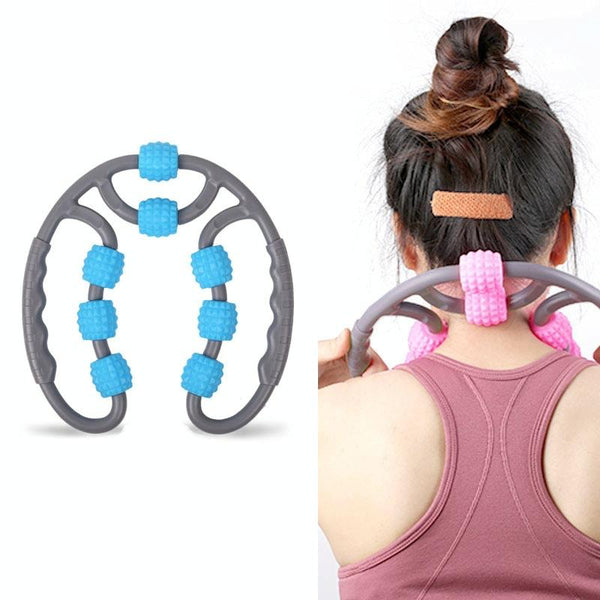 8 Round Yoga Leg Massager Ring Shaped Roller For Training Blue Massagers