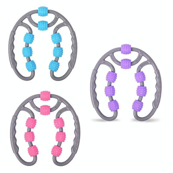 8 Round Yoga Leg Massager Ring Shaped Roller For Training Blue Massagers