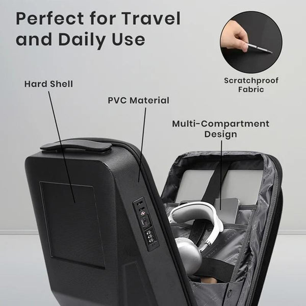 Expandable Business Backpack For Men Black Bags