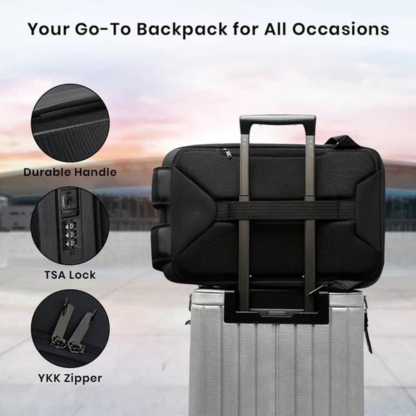 Expandable Business Backpack For Men Black Bags