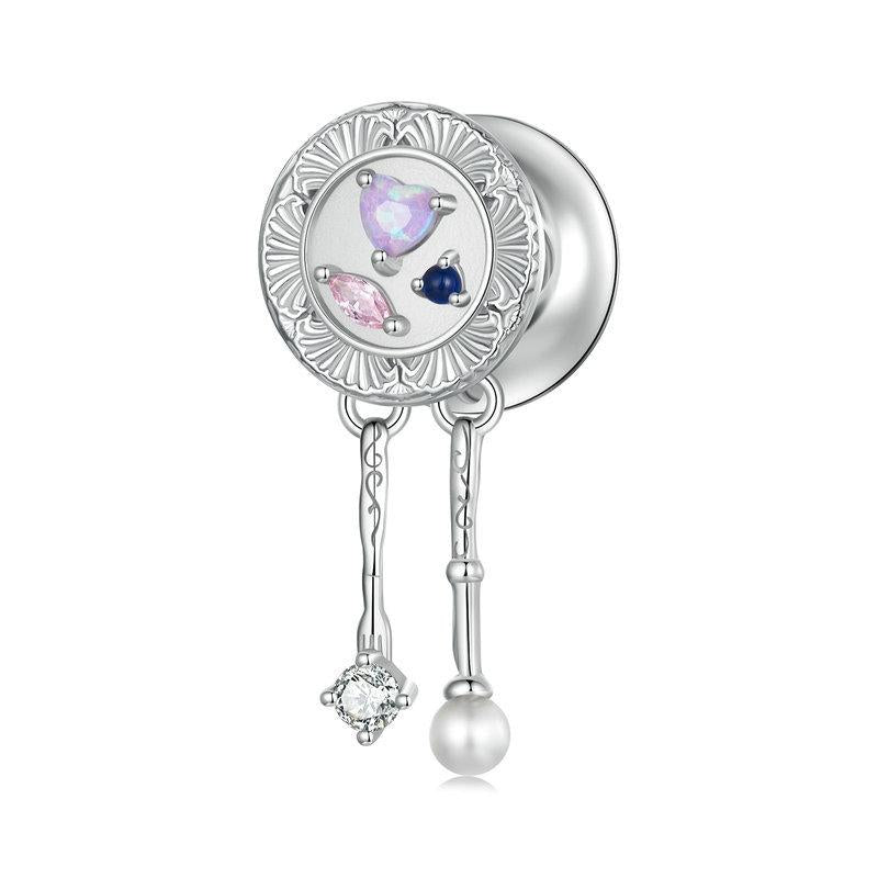 925 Sterling Silver Platinum Plated Tassel Beads Bracelet Charms & Pendants