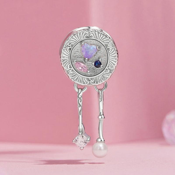 925 Sterling Silver Platinum Plated Tassel Beads Bracelet Charms & Pendants