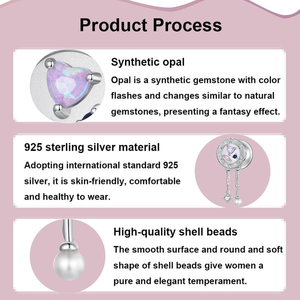 925 Sterling Silver Platinum Plated Tassel Beads Bracelet Charms & Pendants