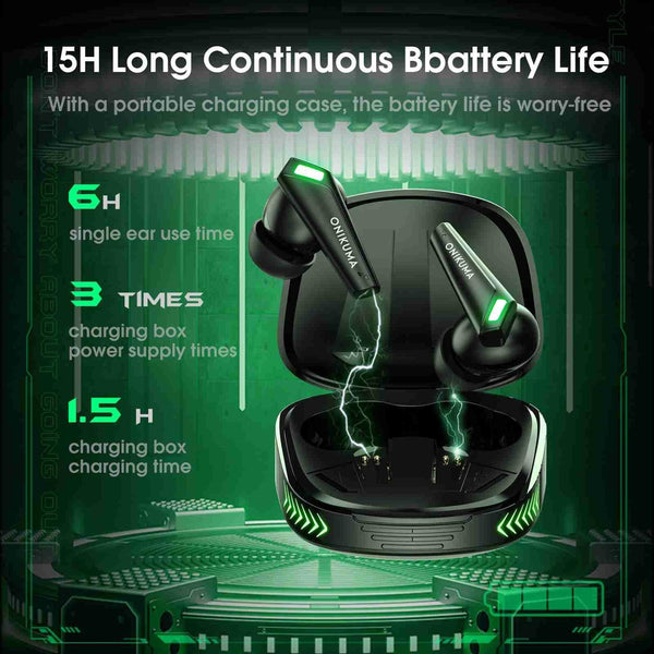 Wireless Bluetooth Earphones With Mic Black Earbuds