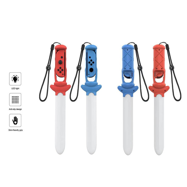 Universal Luminous Sword For Switch Left / Right Handle Red Controllers & Attachments