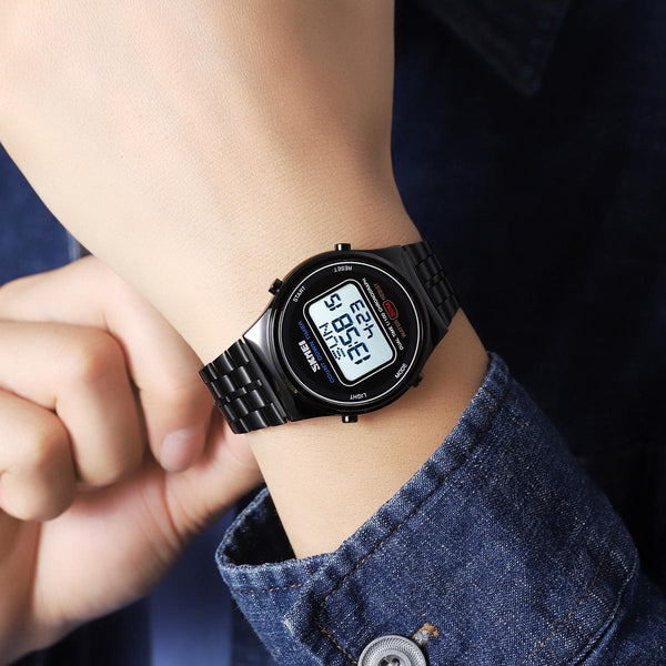 Waterproof Multifunctional Men Digital Watch Luminous Stainless Steel 30M Rose Gold White Watches