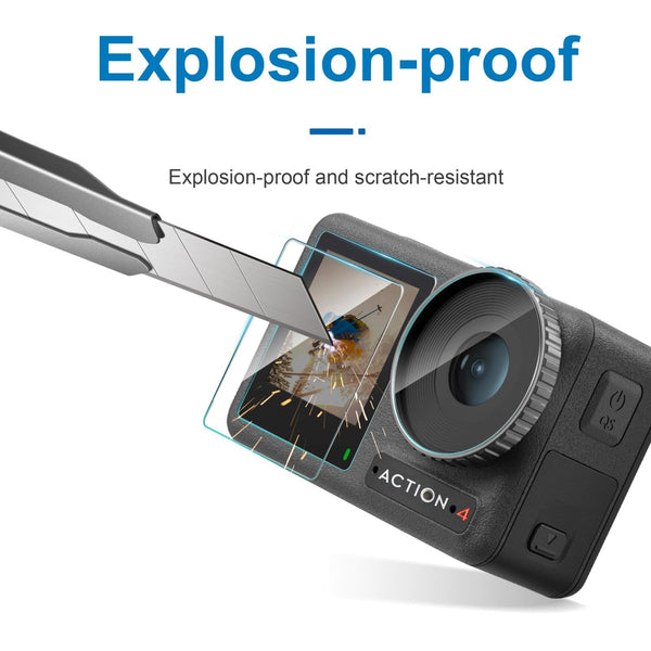 Tempe Glass Lens Protector For Dji Action 3 In Camera Screen Protectors