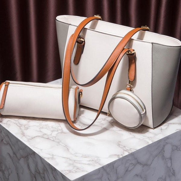 Large Capacity 3 In 1 Fashion Handbag For Women White Women's Bags & Handbags