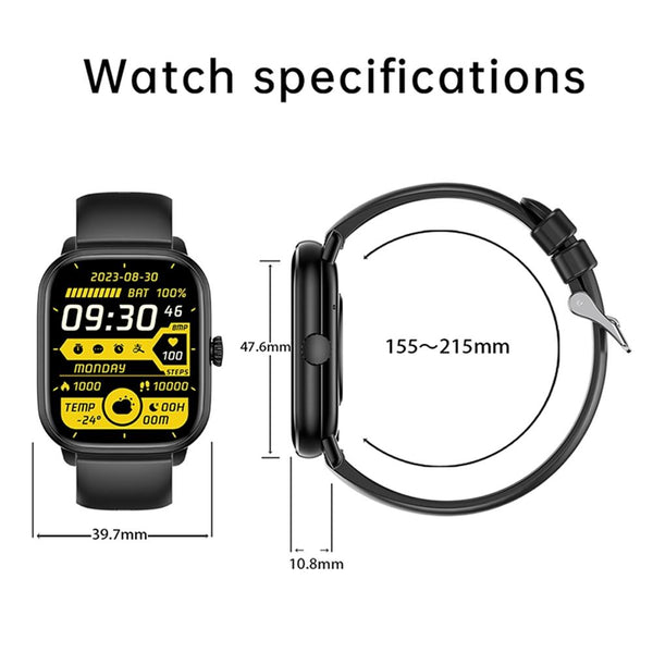2.01 Inch Ips Hd Screen Smart Watch Supports Bluetooth Call / Health Monitoring Black Smart Watches