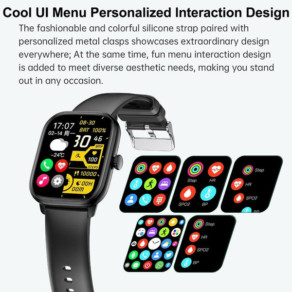 2.01 Inch Ips Hd Screen Smart Watch Supports Bluetooth Call / Health Monitoring Black Smart Watches