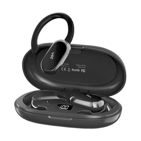 Wireless Bluetooth Earphones With Led Display Zga Gs08 Black Headsets & Earpieces
