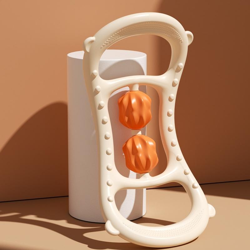 Stretching Yoga Ring With Raised Point Roller Beige Orange Yoga & Pilates Accessories