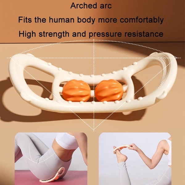 Stretching Yoga Ring With Raised Point Roller Beige Orange Yoga & Pilates Accessories