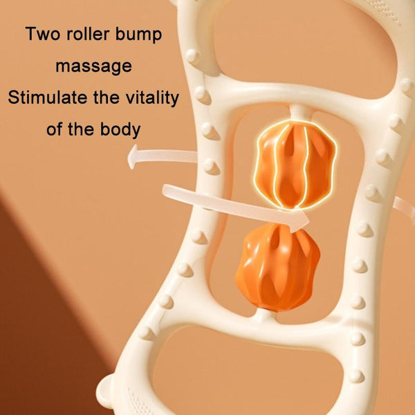 Stretching Yoga Ring With Raised Point Roller Beige Orange Yoga & Pilates Accessories