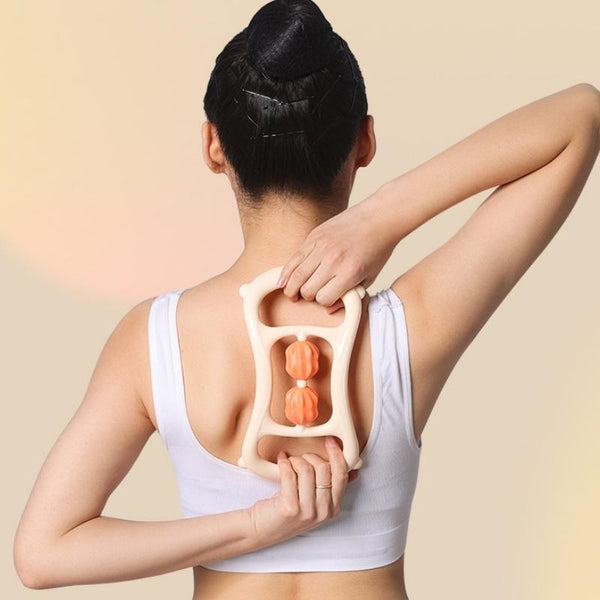 Stretching Yoga Ring With Raised Point Roller Beige Orange Yoga & Pilates Accessories