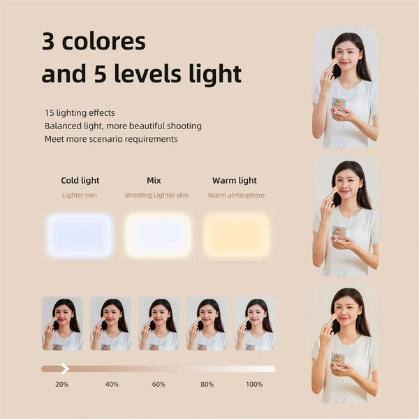 Rechargeable Clip On Selfie Light With 66 Leds 3 Modes For Phone Laptop Tablet White Selfie Lights
